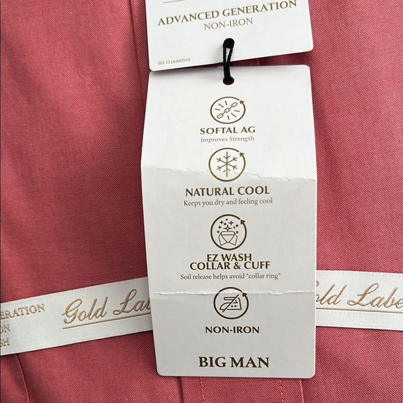 Roundtree & Yorke Red Dress Shirt Classic Button-Down - Picture 3 of 11